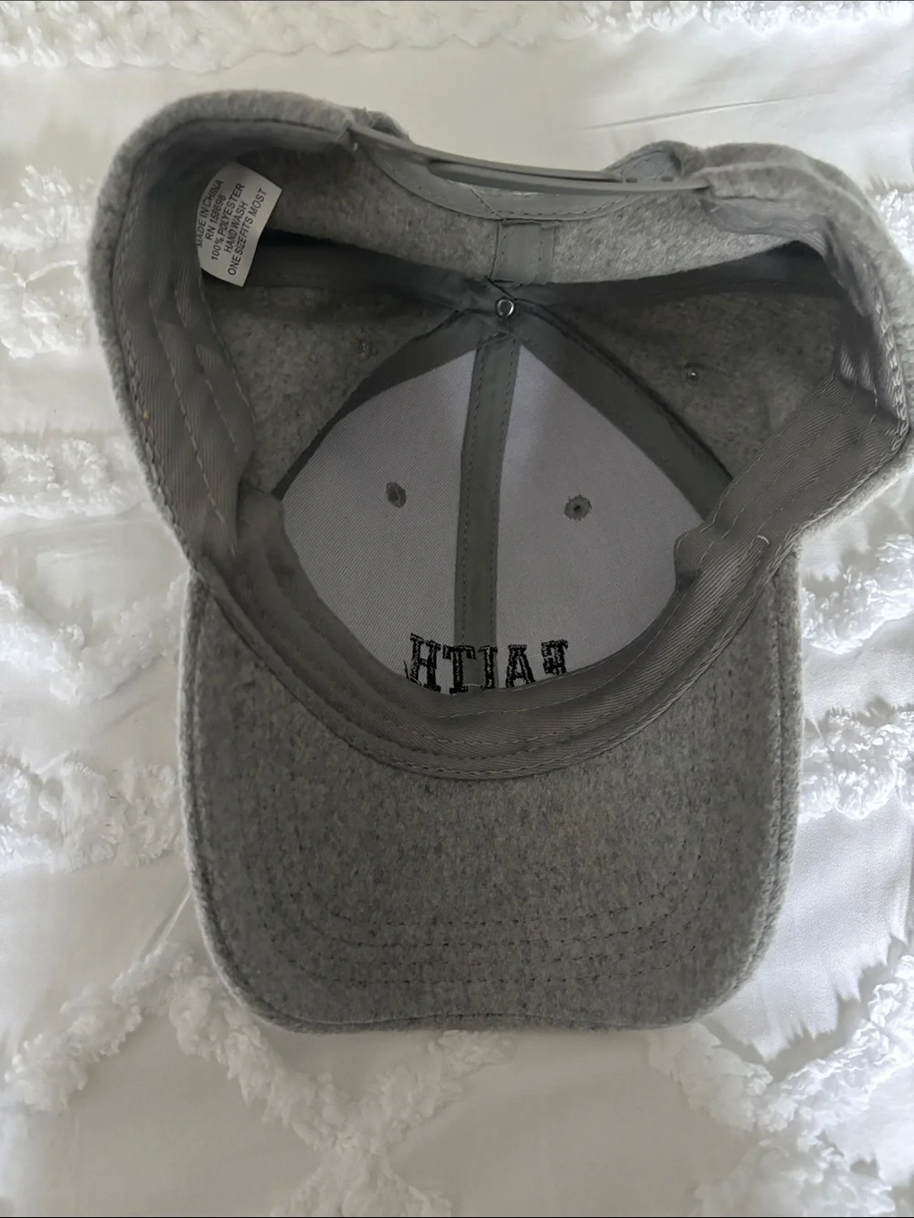 Rainbow Gray 'FAITH' Embroidered Baseball Cap